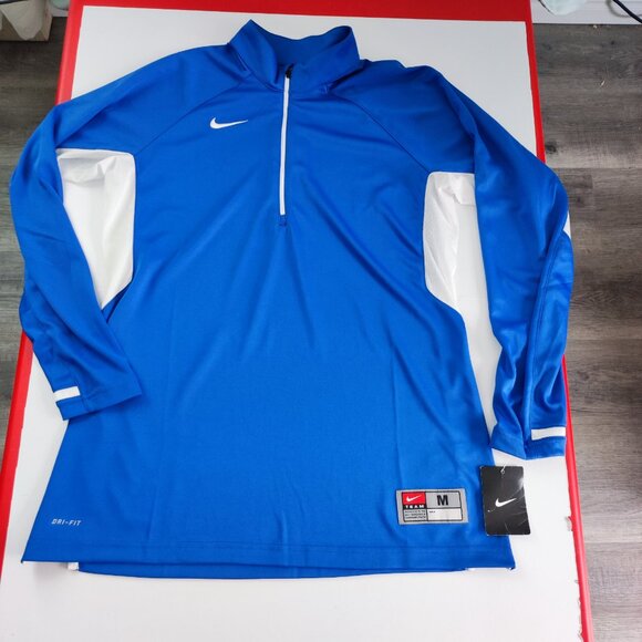 NWT Nike basketball training shirt women's size M blue white mesh on the side - Picture 1 of 14